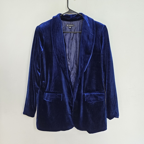 INC Velvet Sapphire Royal Blue Blazer Jacket Size Large - Picture 3 of 12